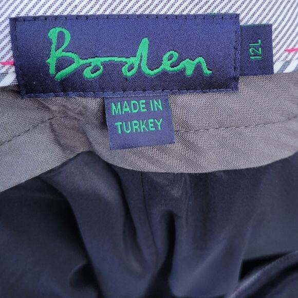 Boden Navy Wool Trousers Pants Lined Tapered Leg WM268 size 12L Long - Picture 3 of 6